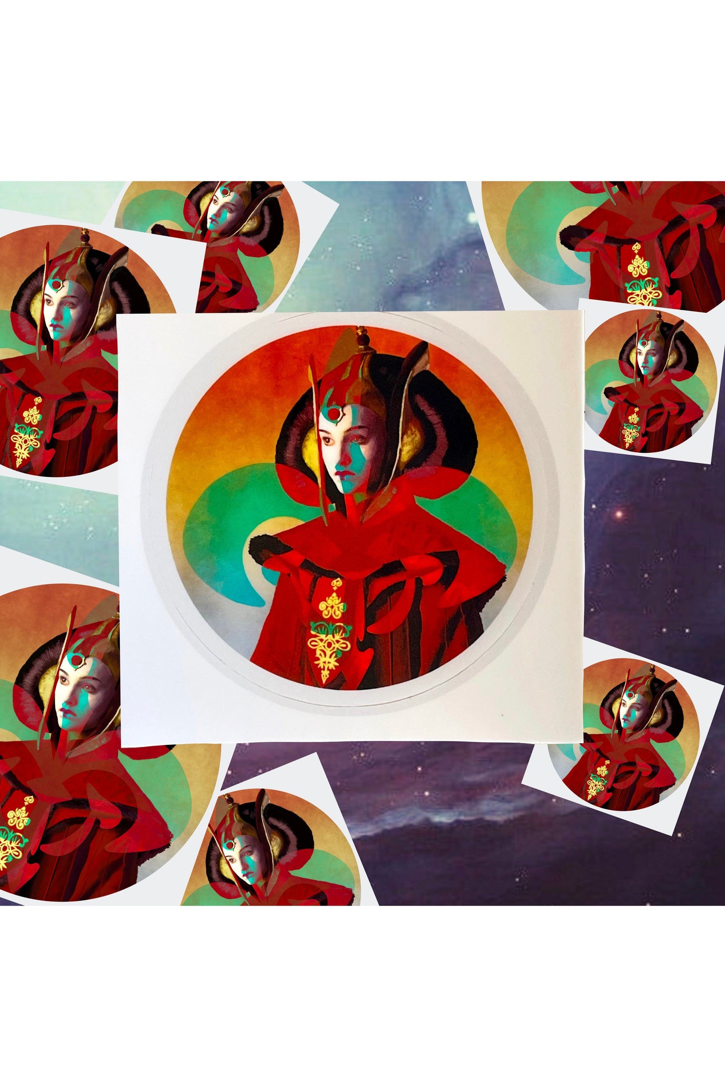 Padme Amidala Naberrie Kiss Cut Circle Sticker Pack (Set of 3).