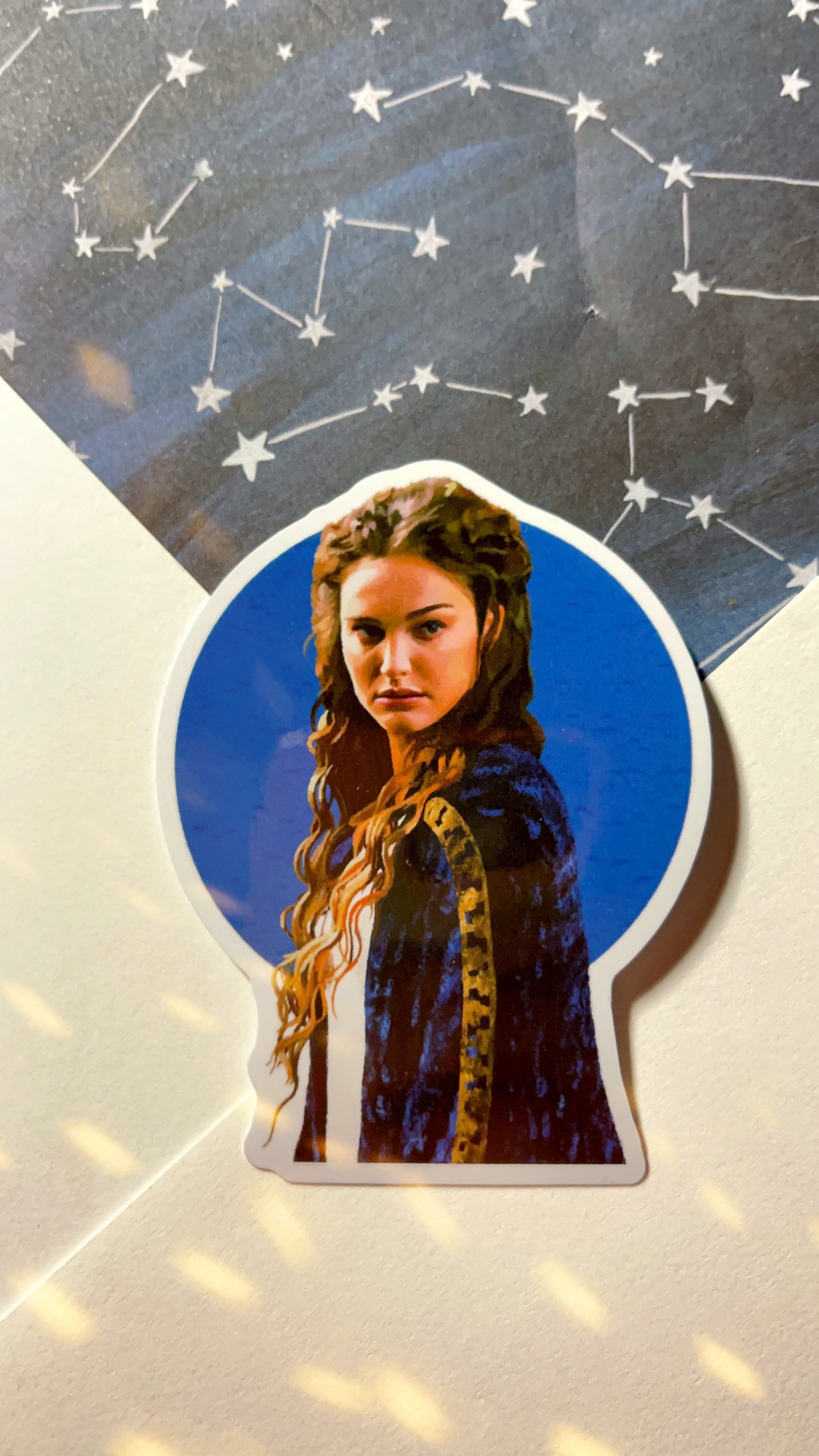 Padme Amidala Attack of the Clones Blue Sleepwear Stained Glass Vinyl Sticker