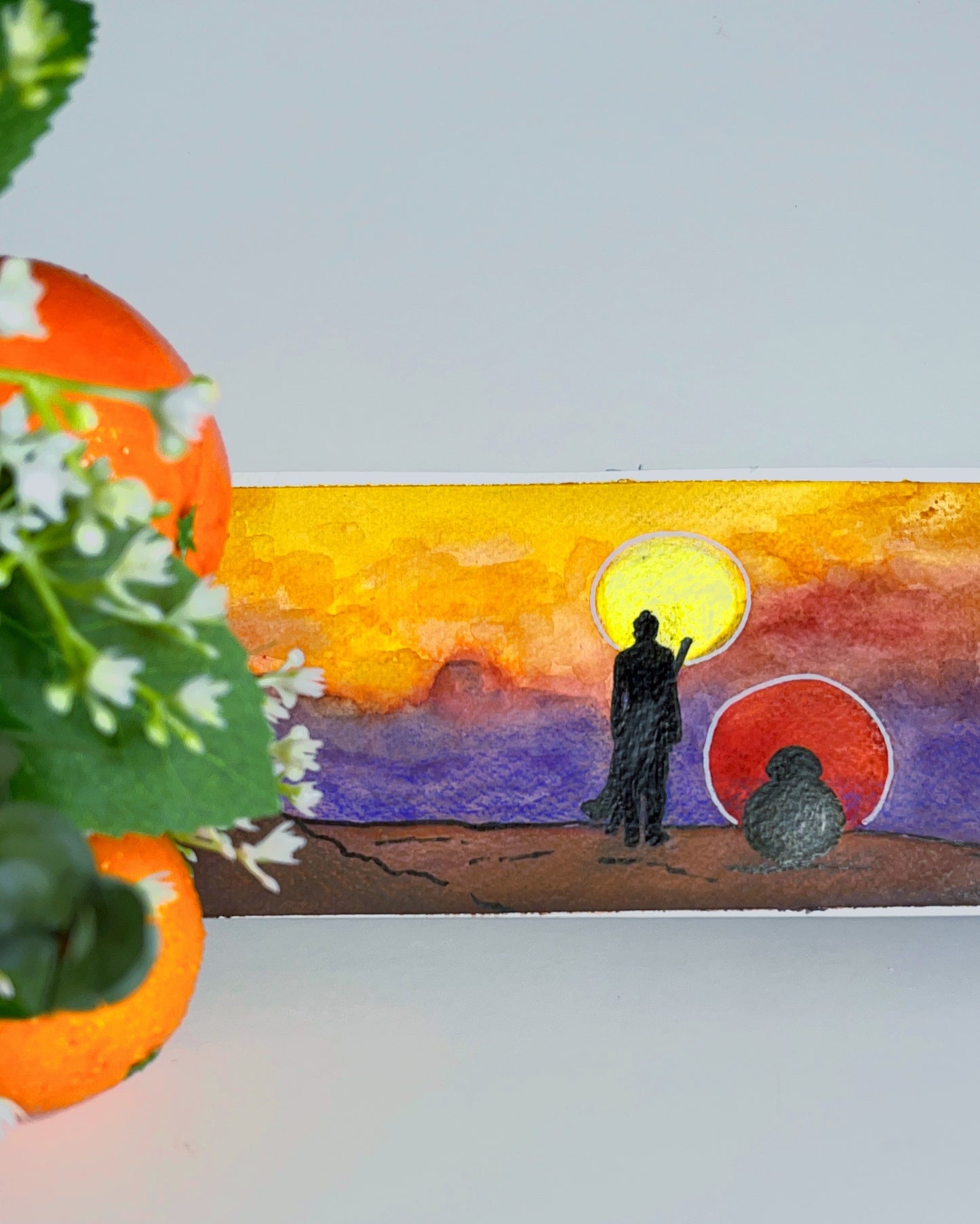 Rey Skywalker BB-8 Shadow Watercolor - Fiat Lux Illustration