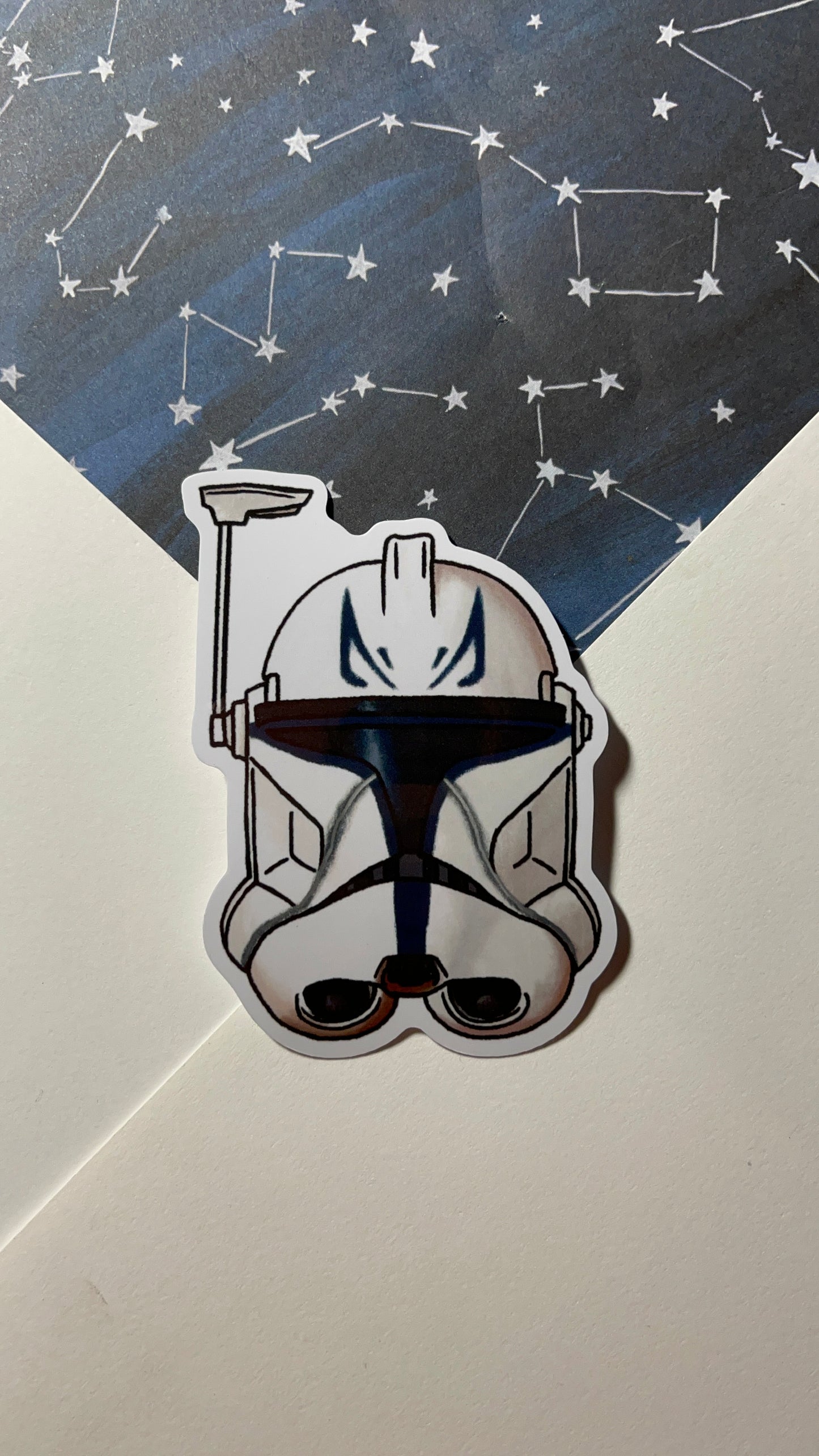 501st Captain Rex Clone Trooper Helmet Blue jag eyes Vinyl Sticker