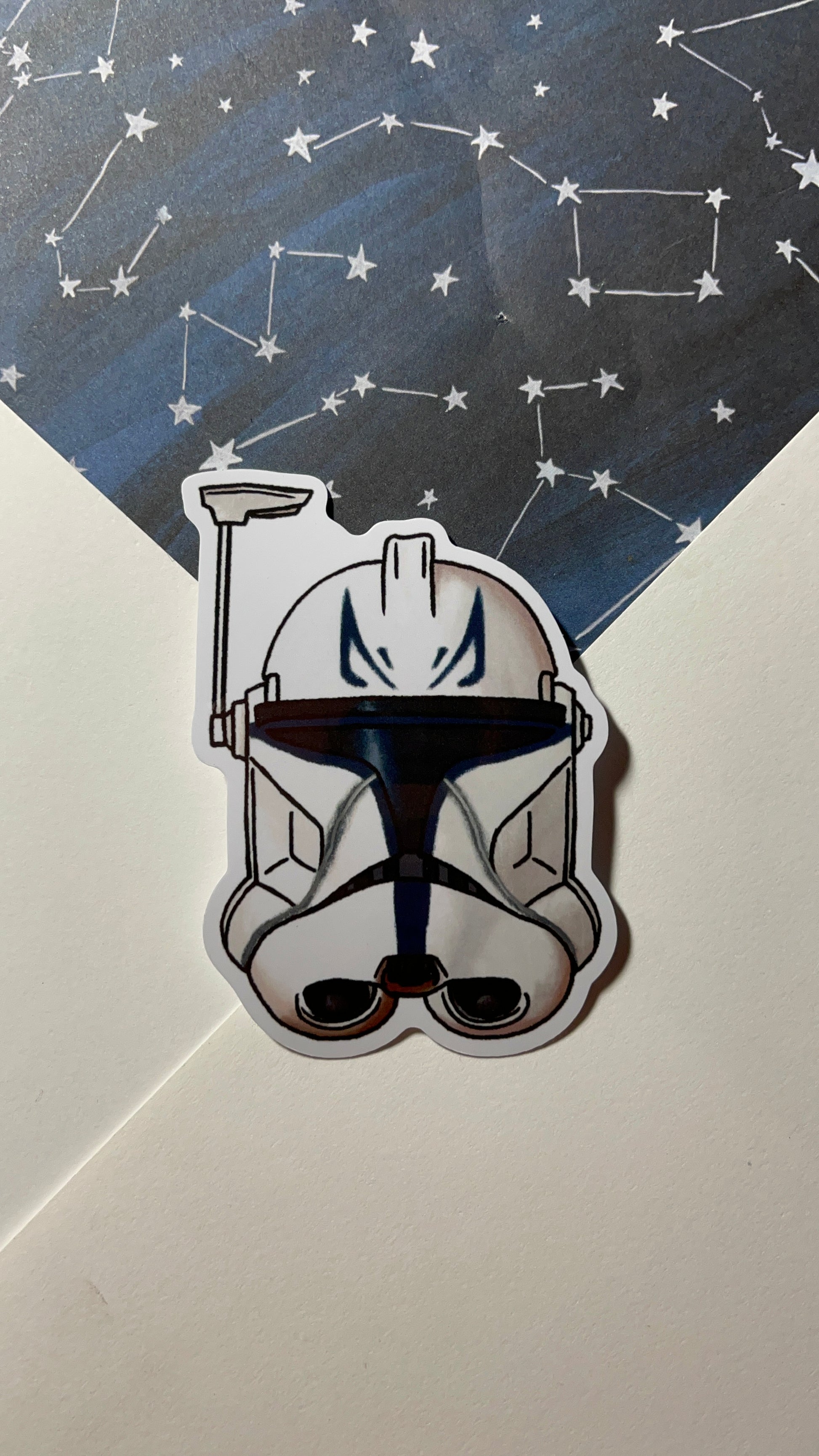 501st Captain Rex Clone Trooper Helmet Blue jag eyes Vinyl Sticker