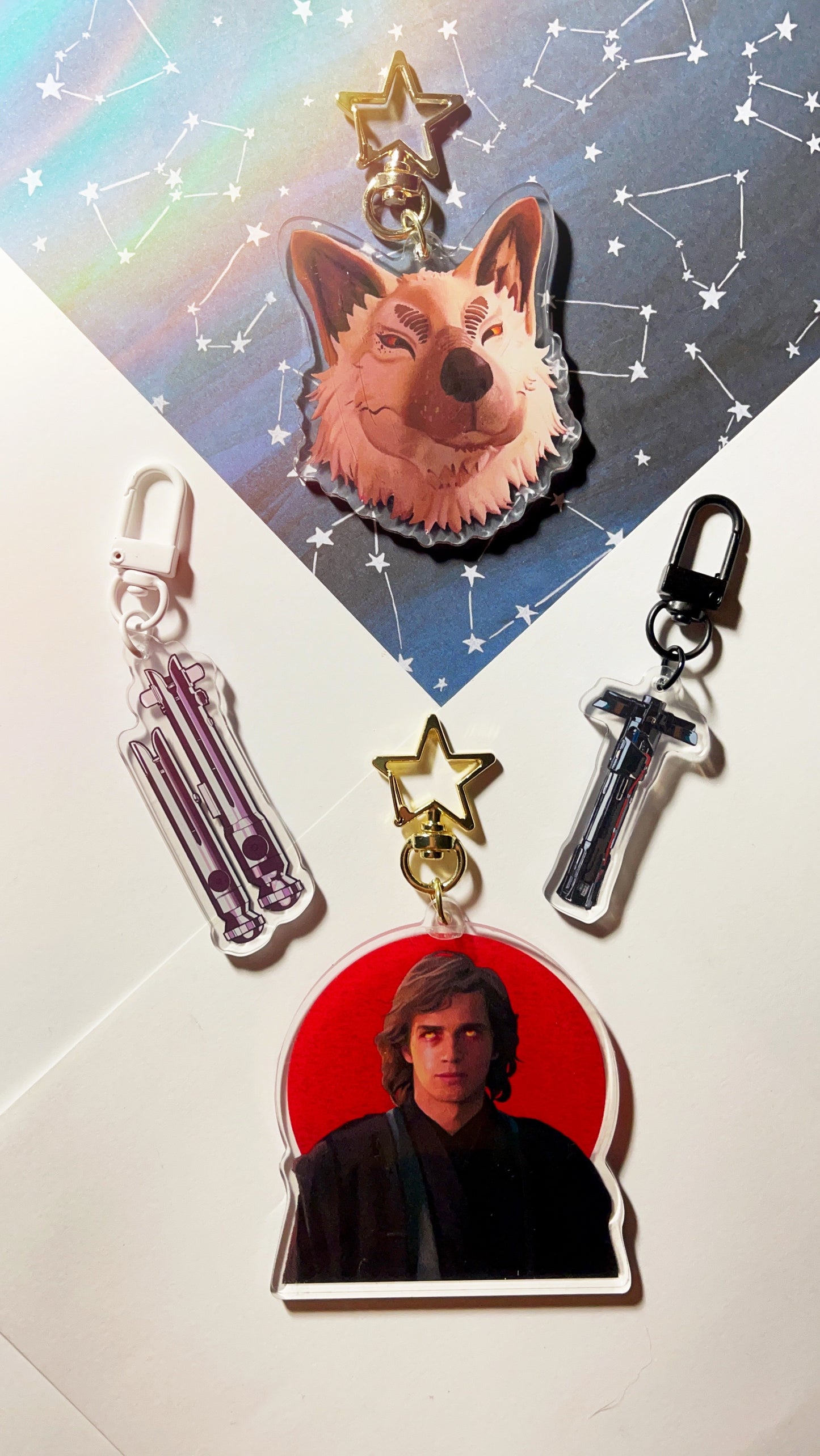 White Loth Wolf Lothal Kanan Jarrus Star Wars Rebels Spirit Acrylic Keychain