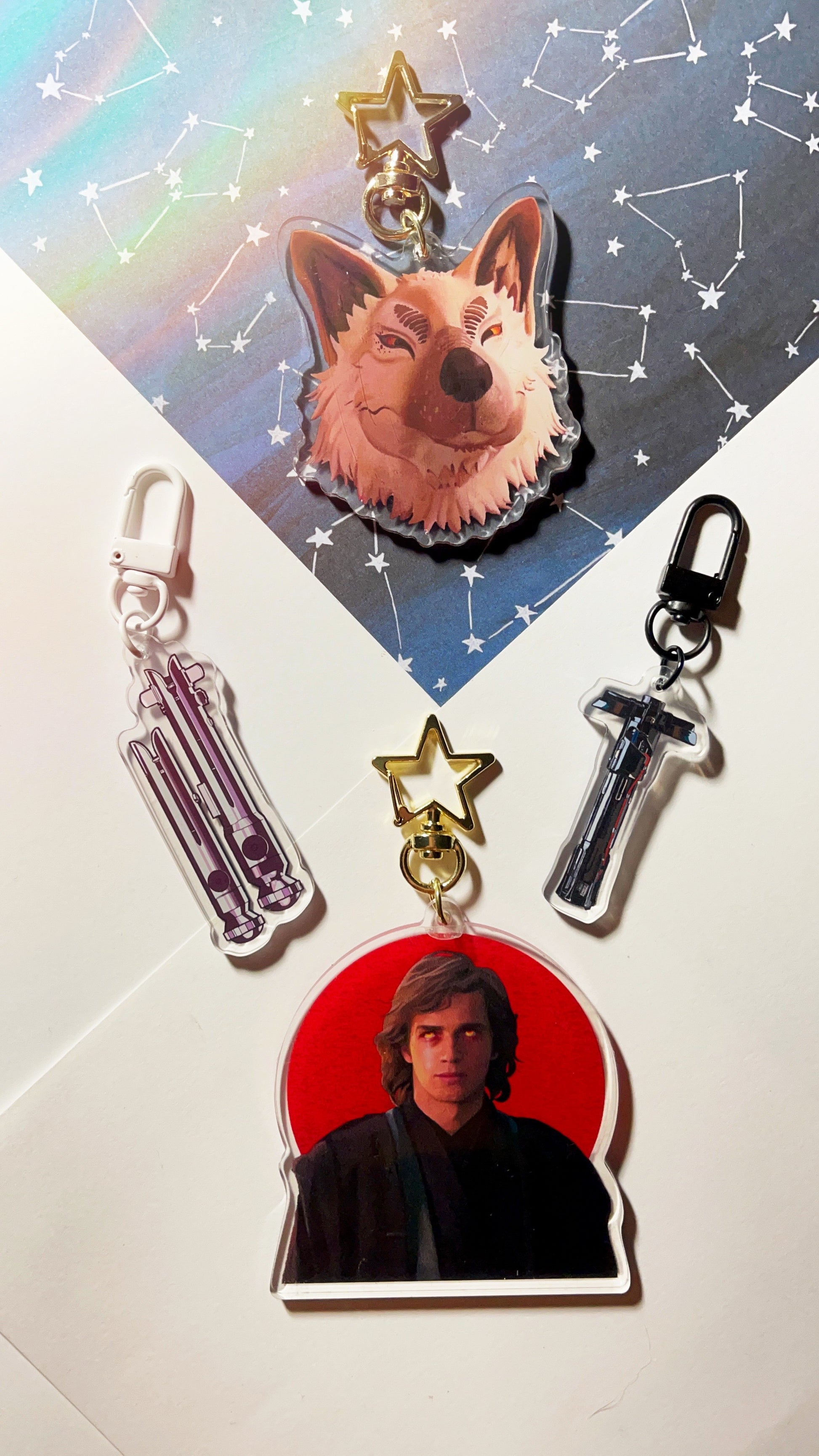 White Loth Wolf Lothal Kanan Jarrus Star Wars Rebels Spirit Acrylic Keychain