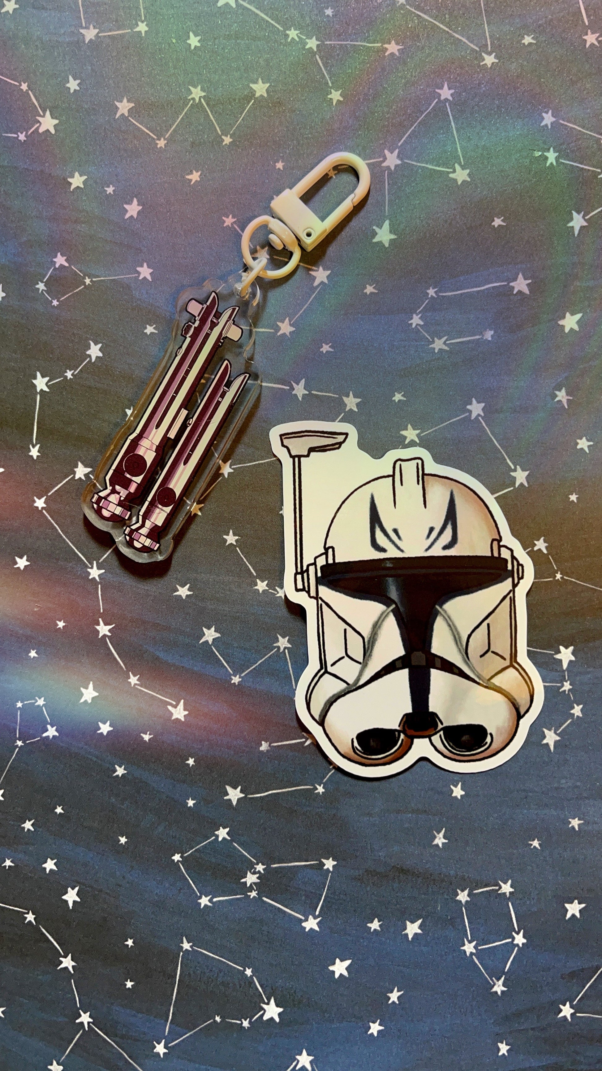 Ahsoka Tano dual clone wars Lightsaber Acrylic Keychain