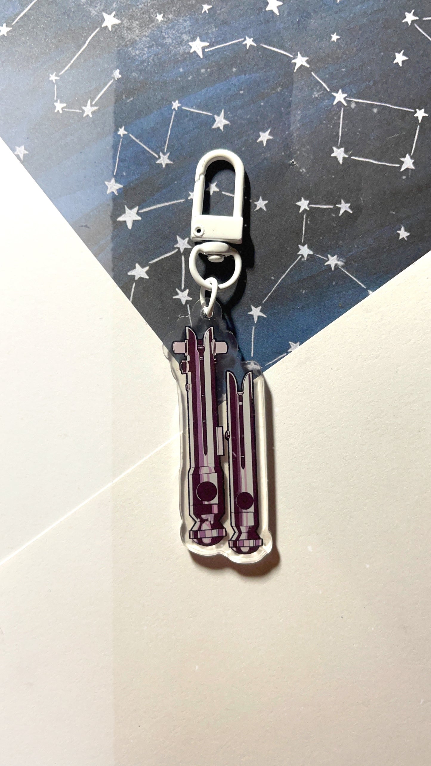 Ahsoka Tano dual clone wars Lightsaber Acrylic Keychain