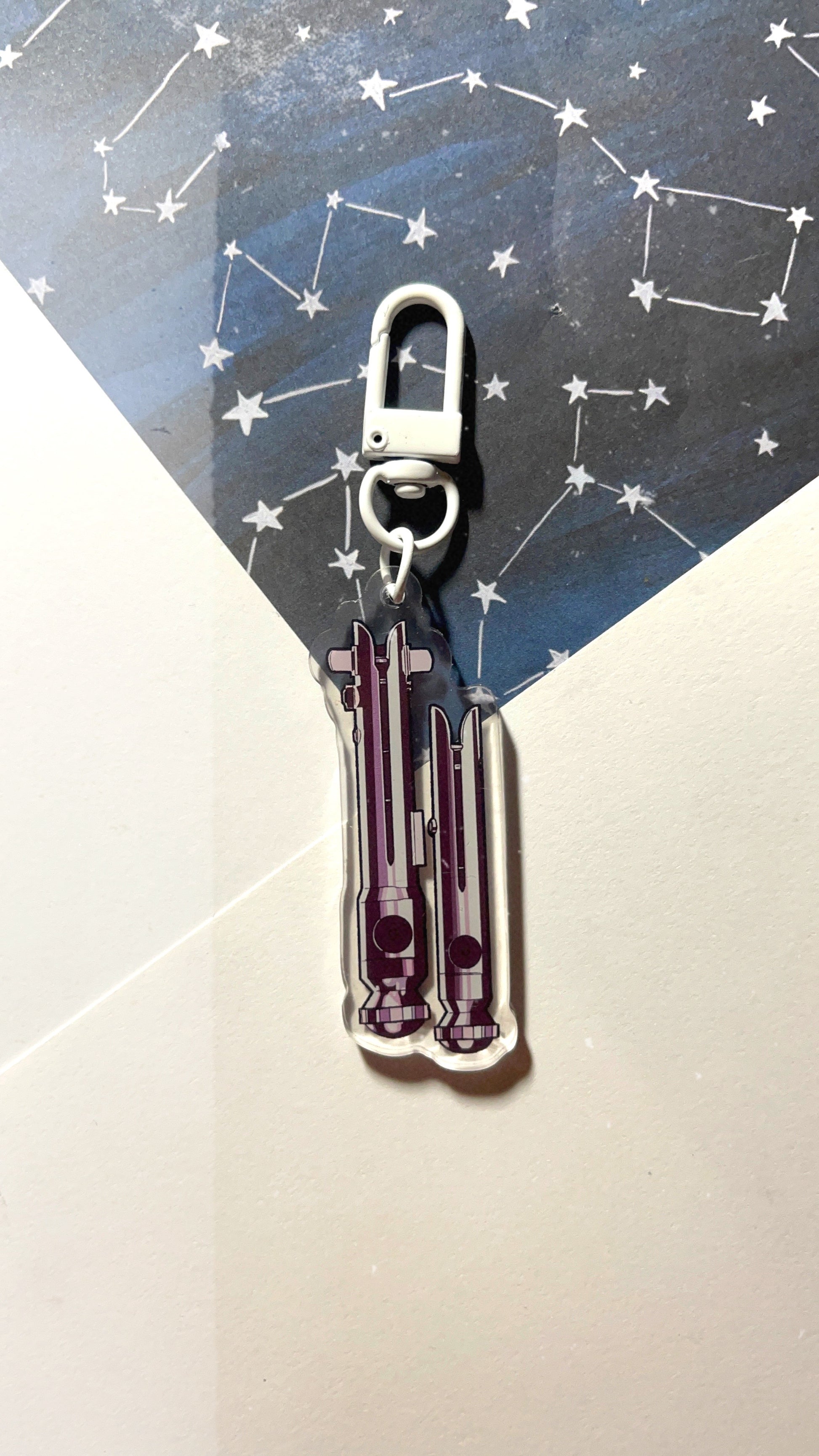 Ahsoka Tano dual clone wars Lightsaber Acrylic Keychain
