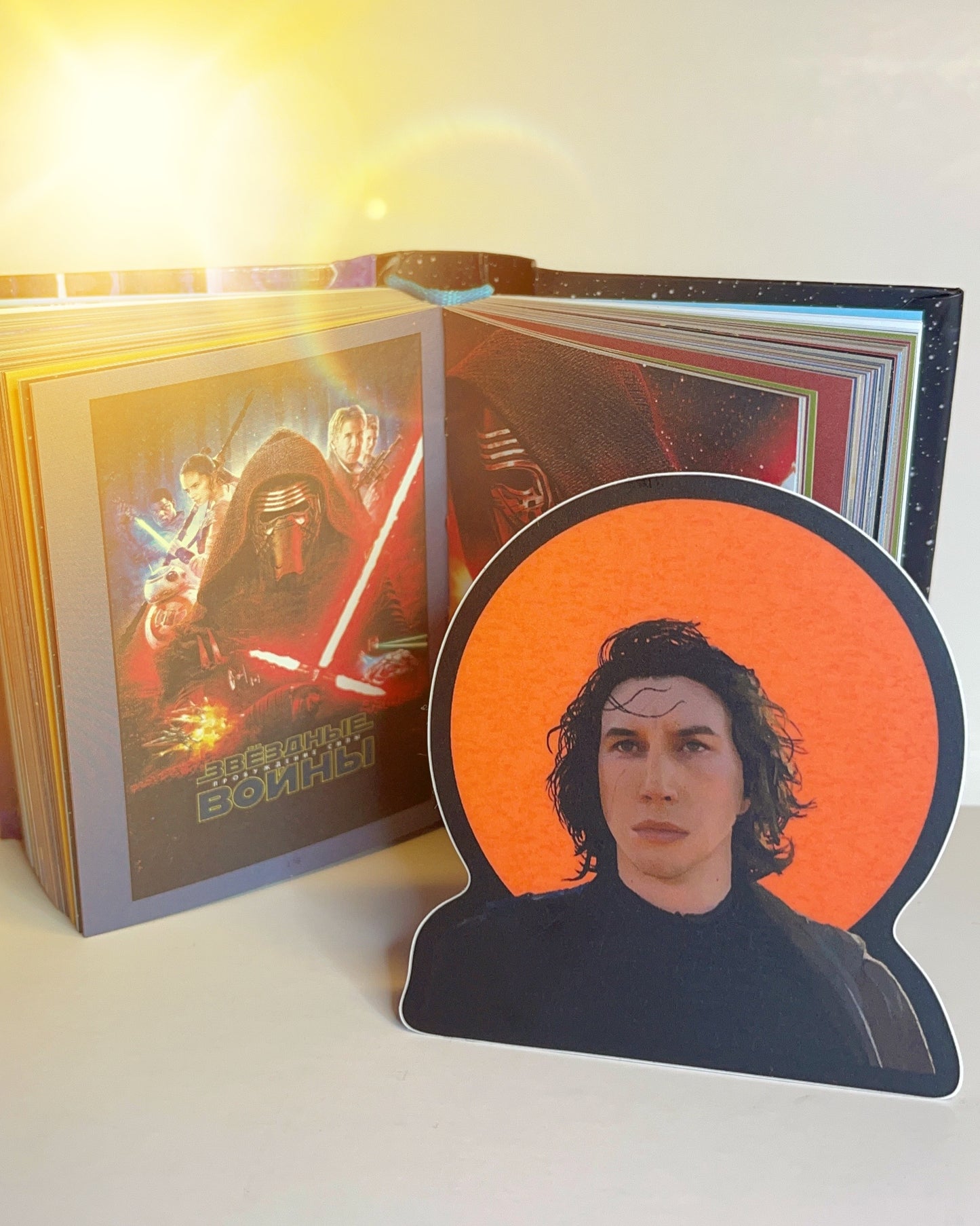 Vinyl Sticker of Kylo Ren Ben Solo Stained Glass Orange halo rise of skywalker