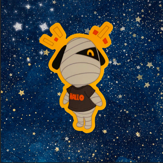 Lucky Dog Mummy Halloween Fanart Vinyl Sticker