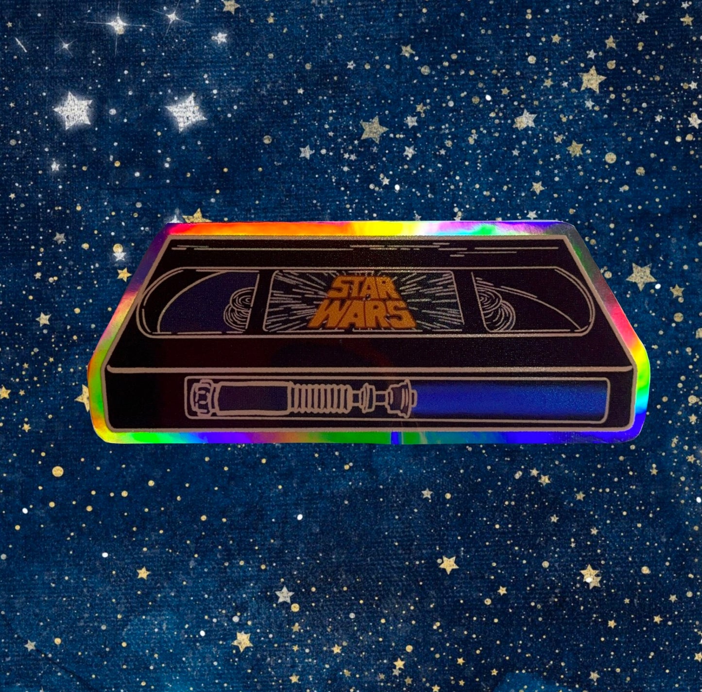 VHS Holographic Sticker Star Wars Retro Art