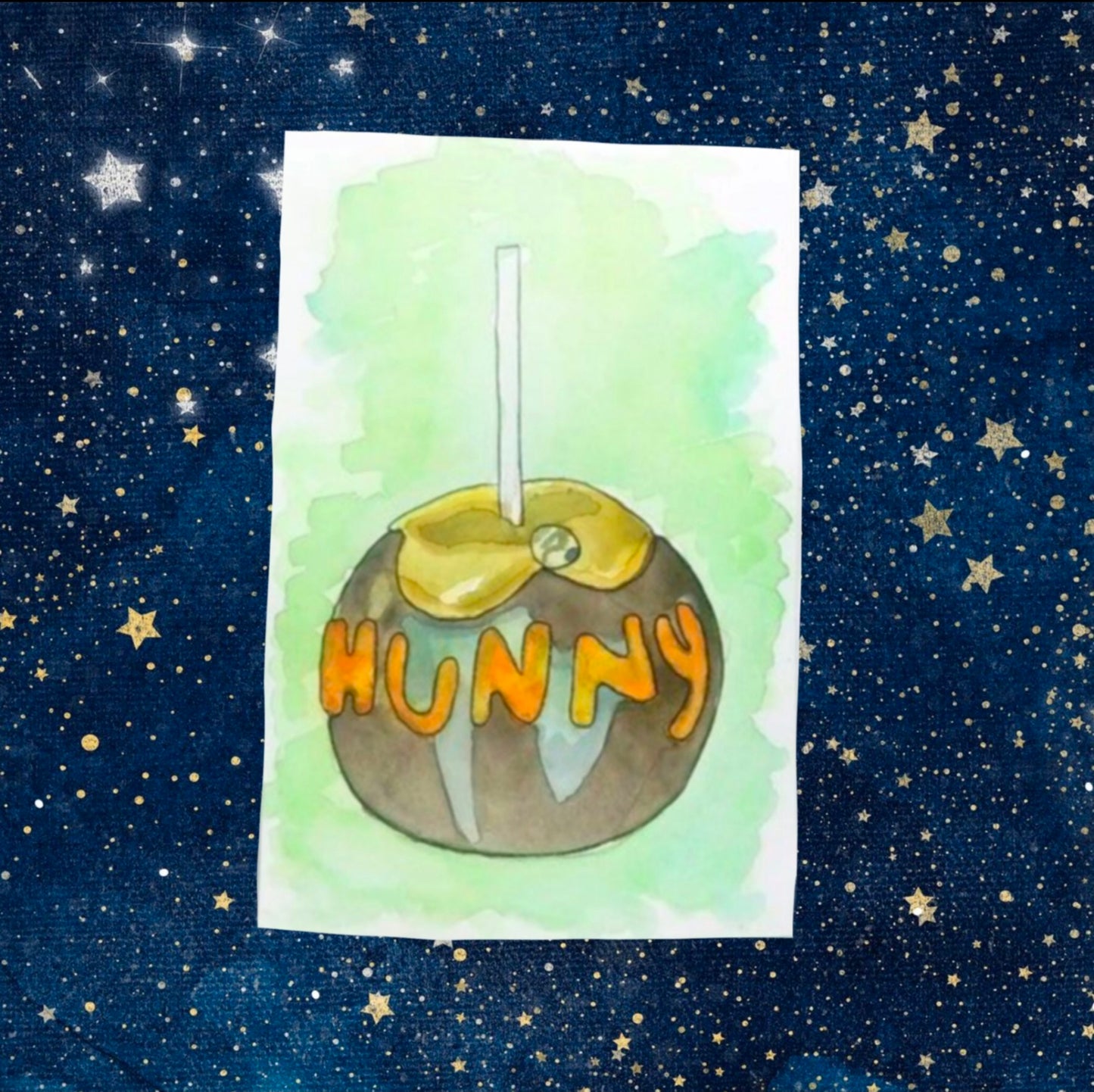 Hunny Pot Pooh Bear Dessert Food Illustration- The Happiest Caramel Apples on Earth