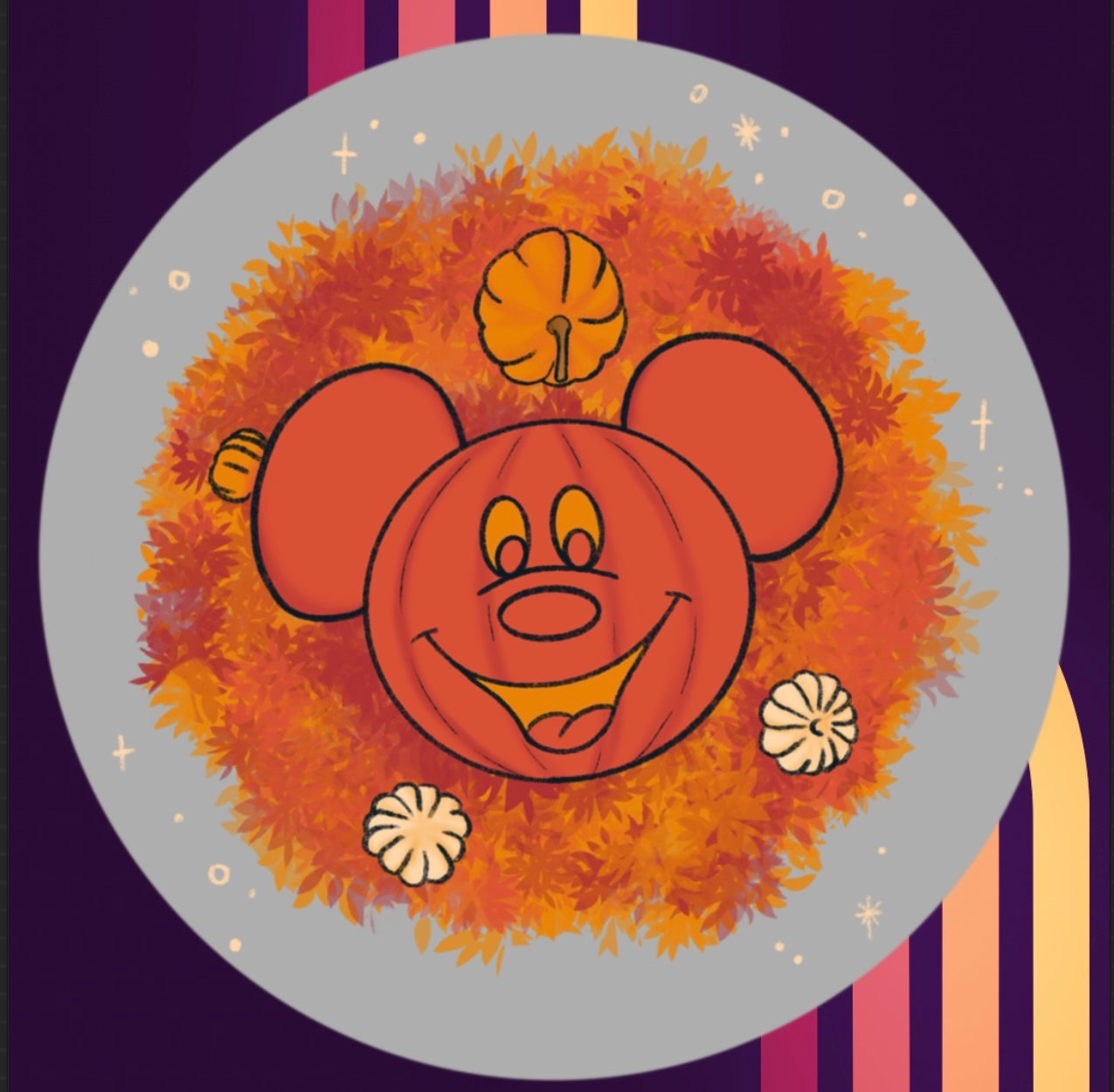 Halloweentime Mouse Wreath Holographic Vinyl Sticker