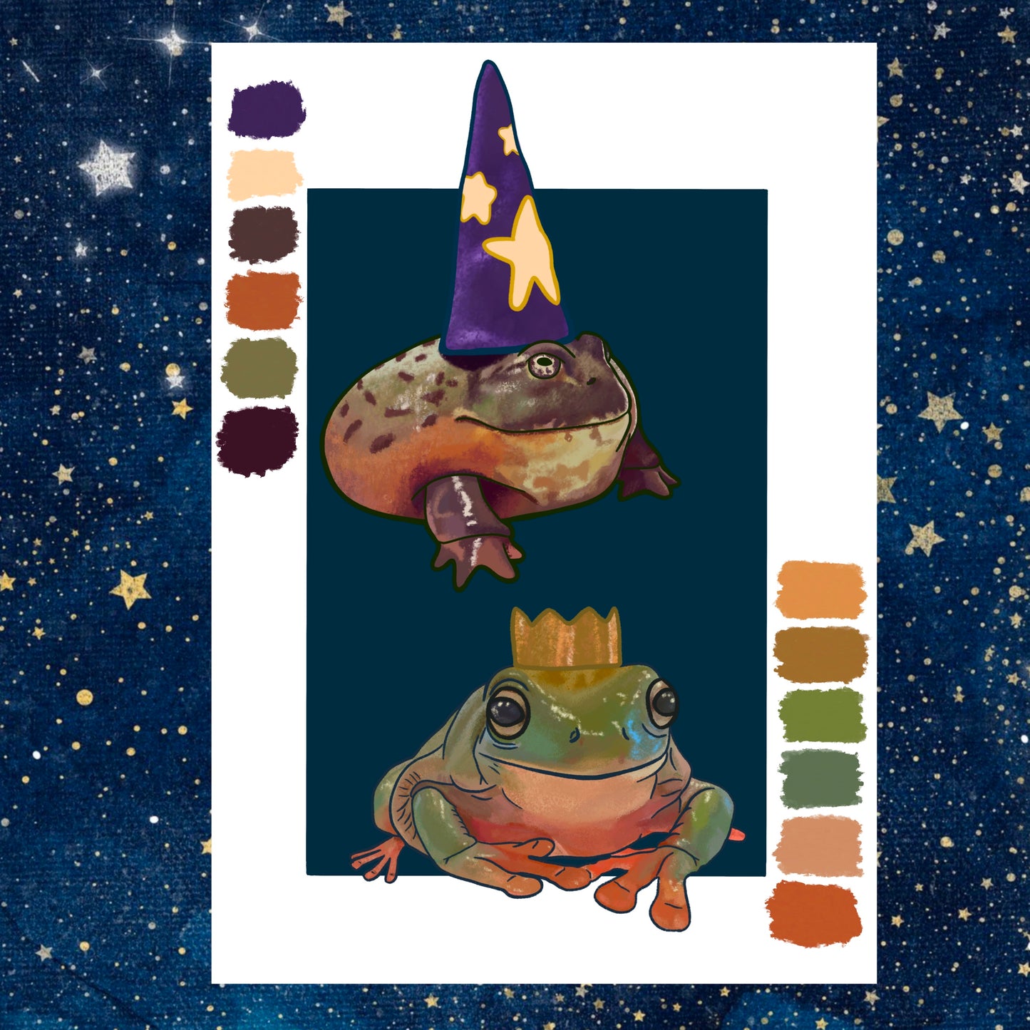 Digital Sketchbook 5x7 Print Amphibian Illustration Frog Toad Art