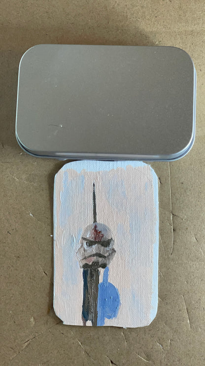 Stormtrooper Helmet Warning Oil Painting Tin Palette Series
