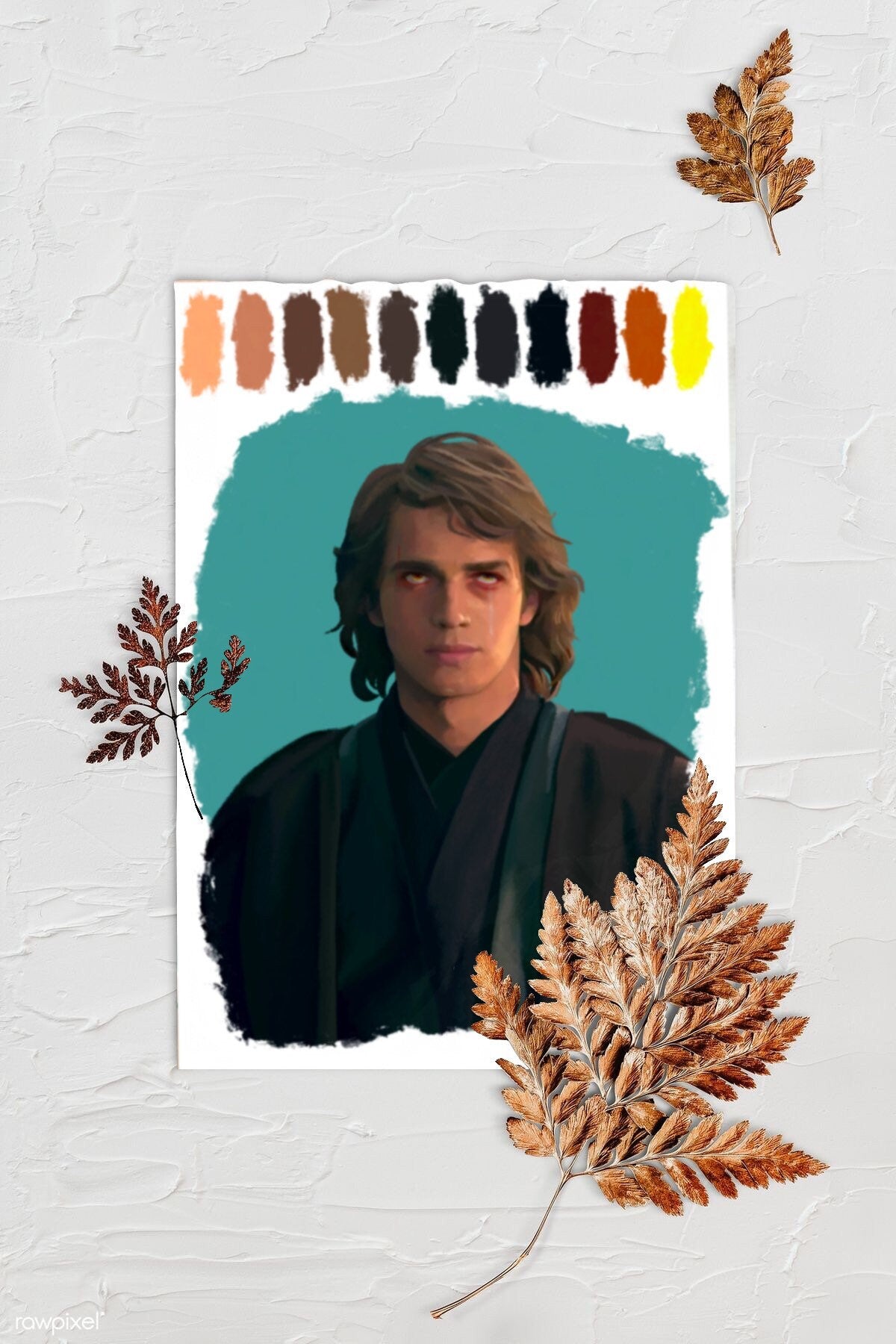 Digital Sketchbook 5x7 Print Skywalker Portrait.