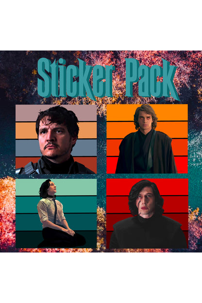 Sticker Pack Color Block Fanart (Set of 4).