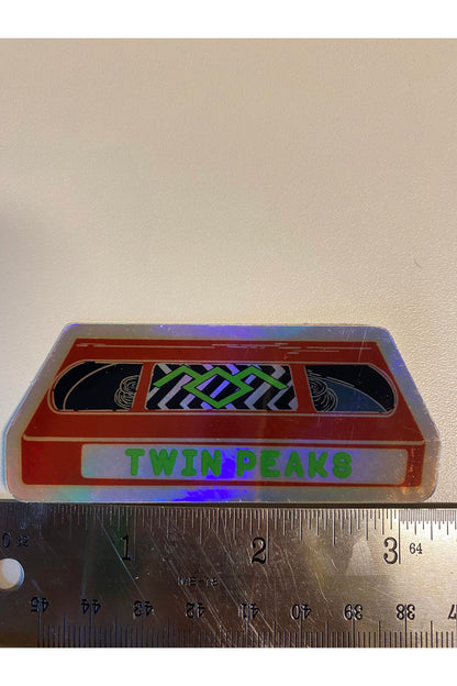 Twin Peaks Holographic VHS Retro Vintage Inspired True Crime 90s TV Vinyl Sticker.