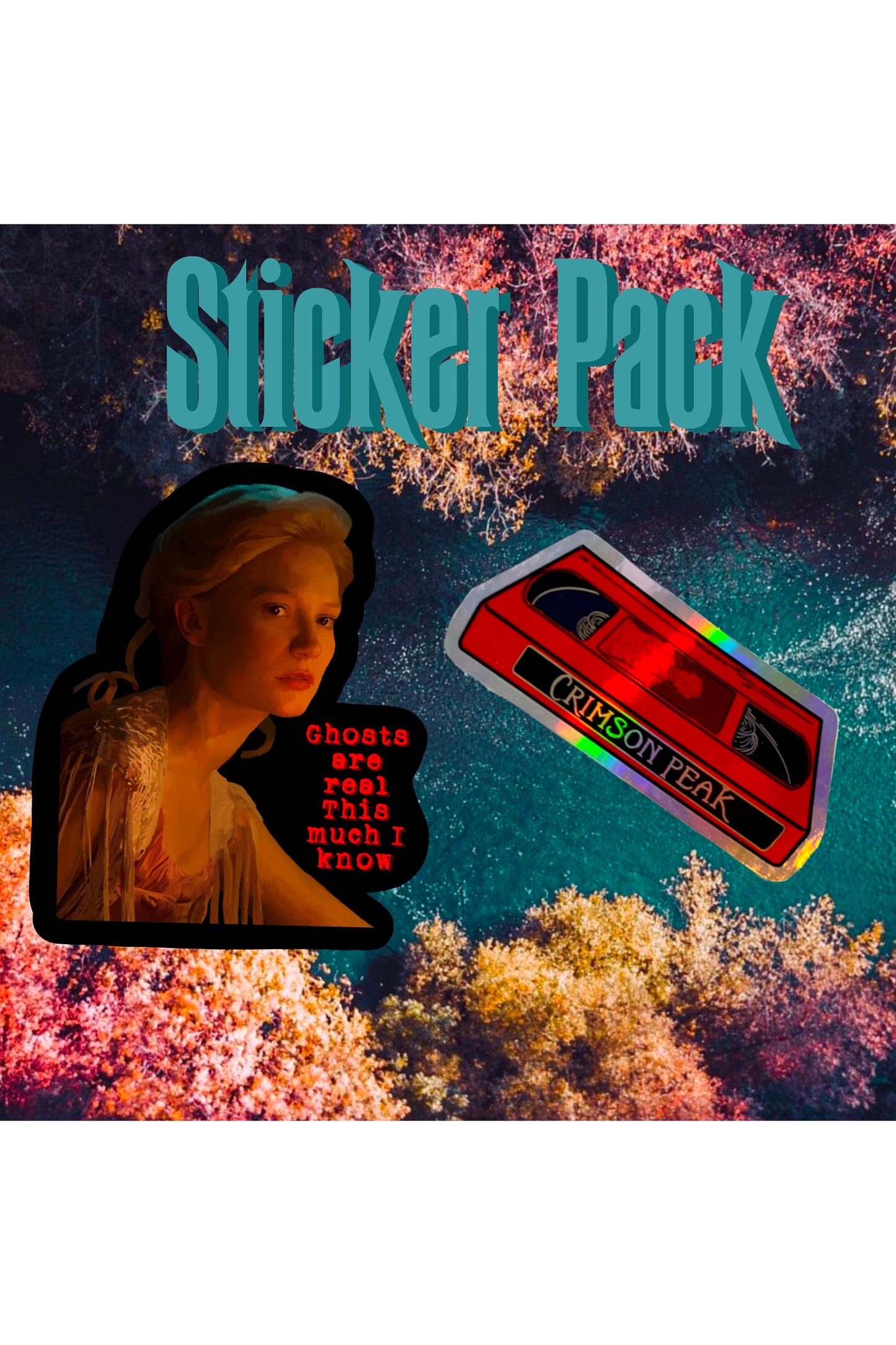 Crimson Peak VHS Holographic Sticker + Final Girl Sticker Pack (Set of 2).